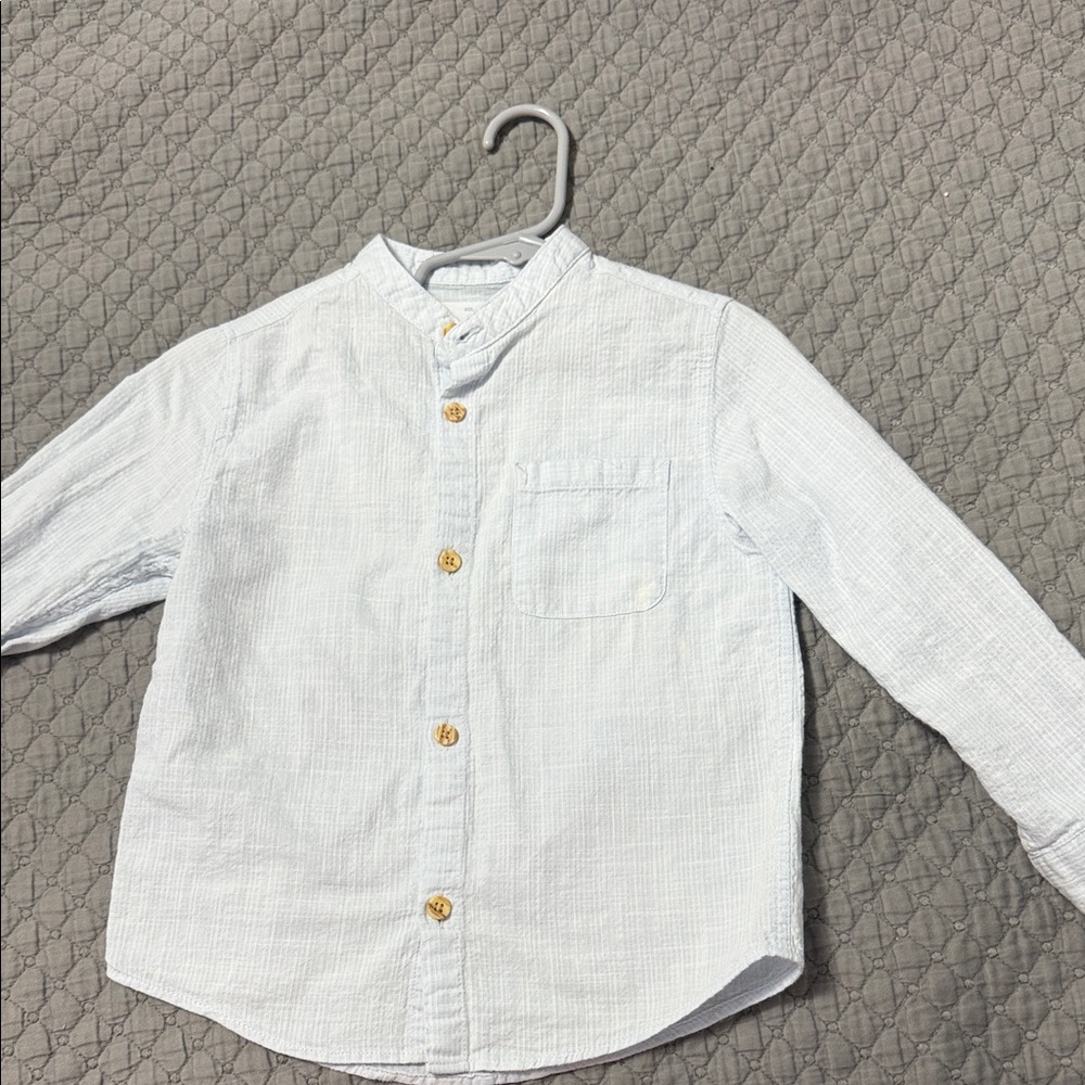 Zara Kids White Button-Down Shirt with Gold Buttons